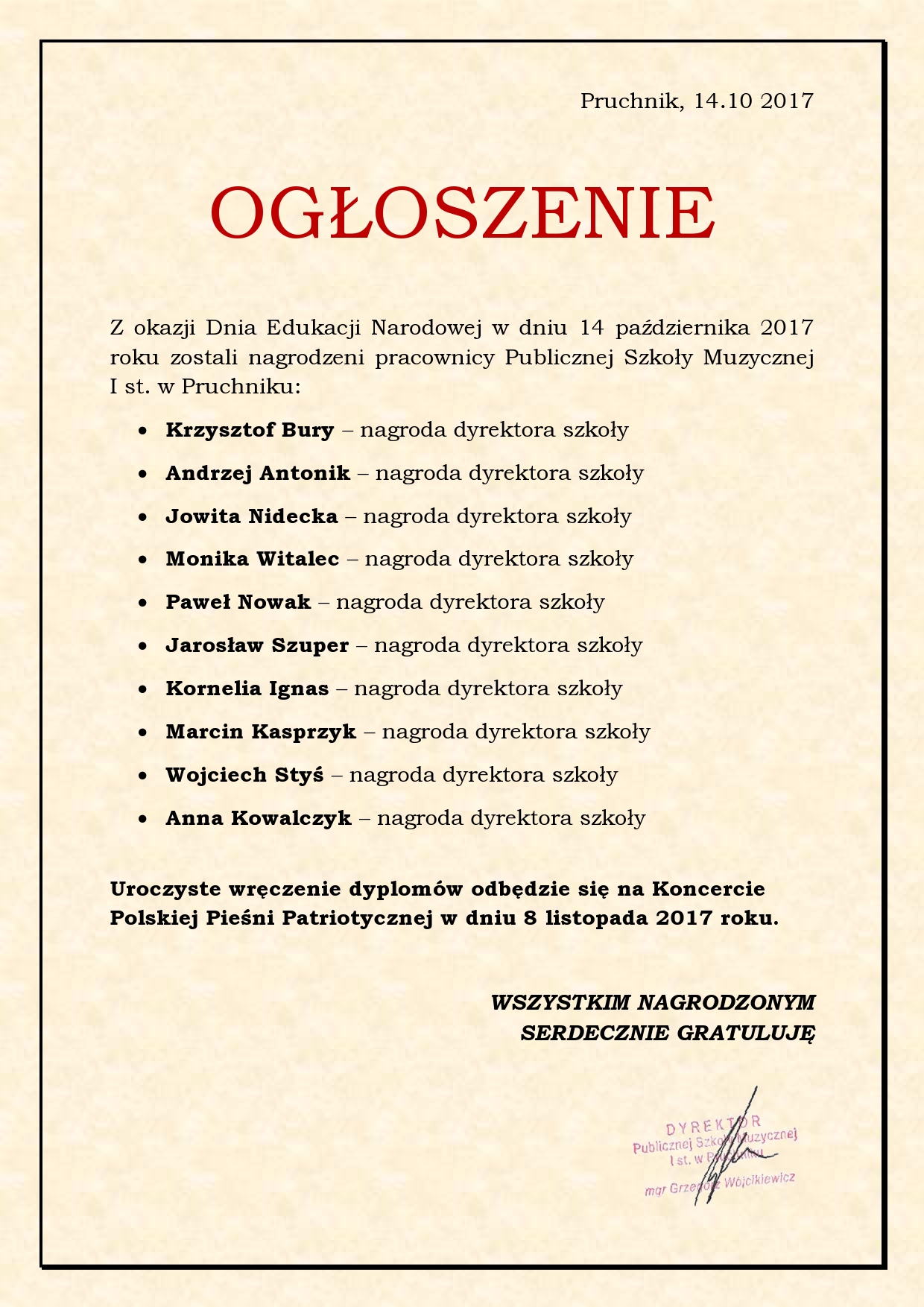 Lista nagrodzonych nauczycieli - ogłoszenie 2017-page0001