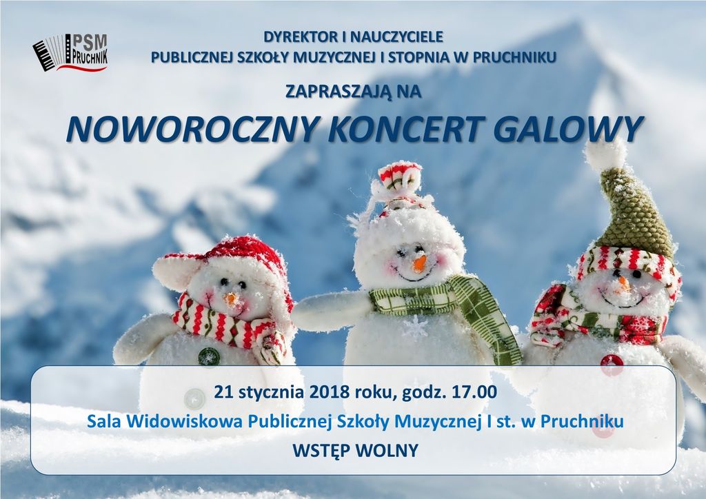 Plakat - Koncert Noworoczny w Pruchniku