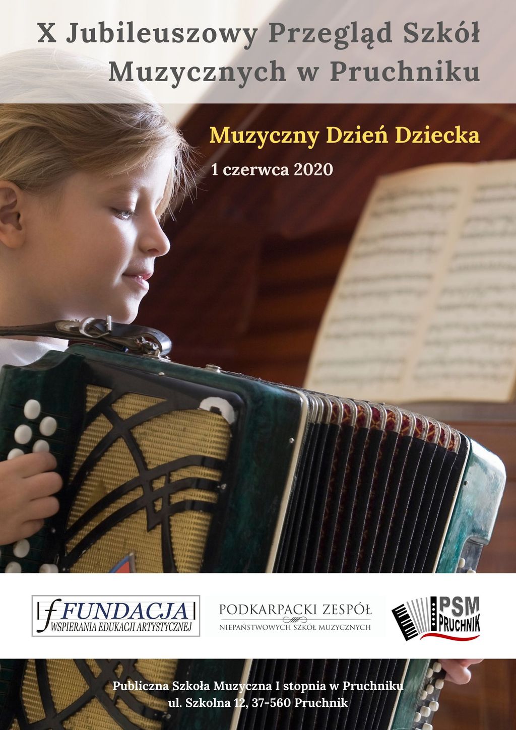 Plakat WWW - X Jubileuszowy Przegląd Szkół Muzycznych w Pruchniku